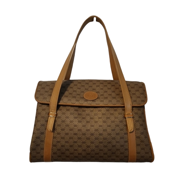 Vintage Gucci Micro GG Logo Monogram Kelly Satchel Bag - Picture 1 of 11